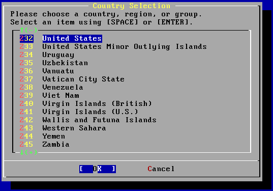 Country Selection Country Selection